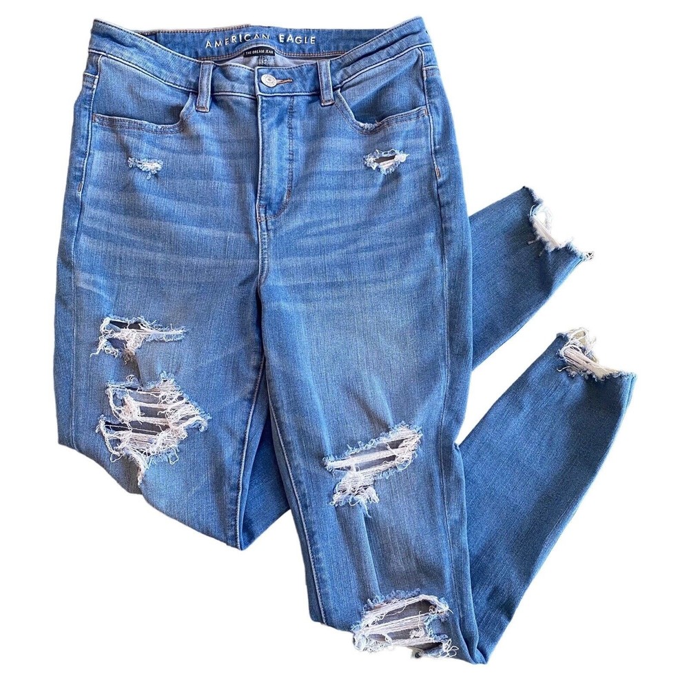American Eagle The dream Jean super hi-rise distressed size 8R Sexy Comfort